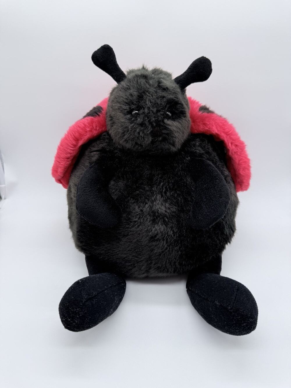 Unipak Plumpee Ladybug Plush Stuffed Animal Black Red Insect LARGE 10"